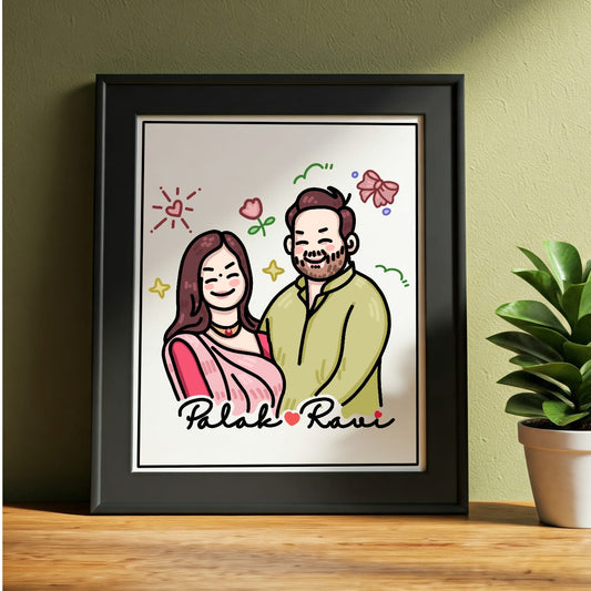 Personalized Frame of two persons-Cartoon